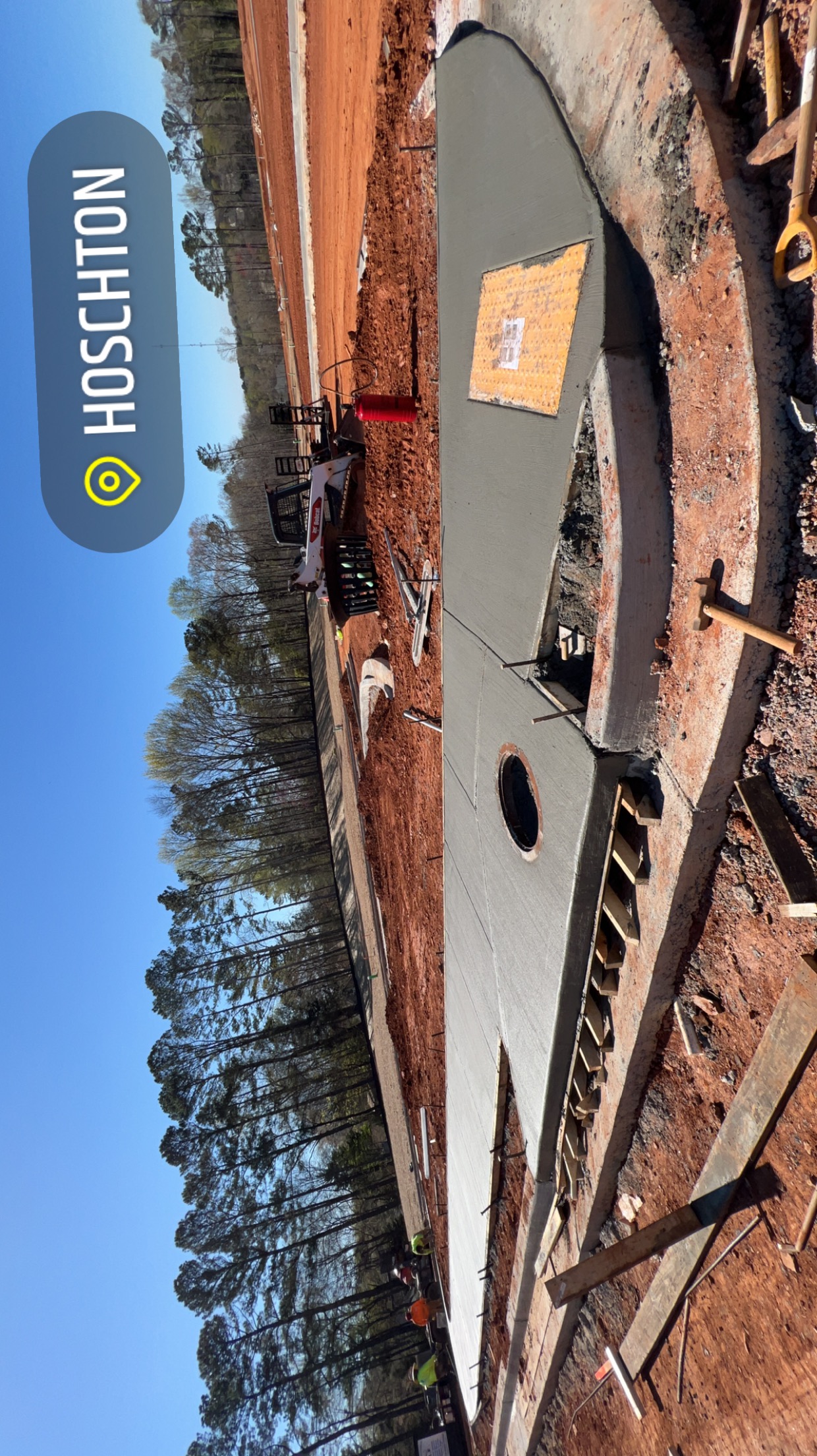 Aerial view of concrete jobsite